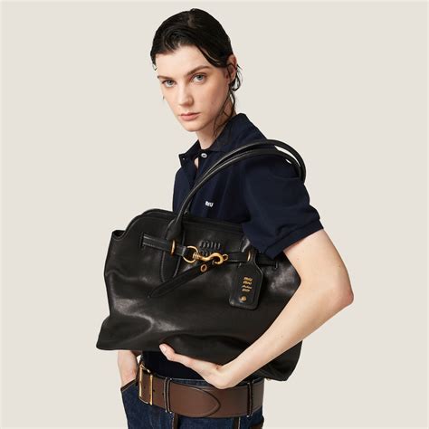 adventure bag miu miu|Black Aventure Nappa Leather Top.